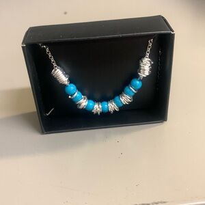 Avon Energy Bead Necklace Turquoise Color Brand New in Box